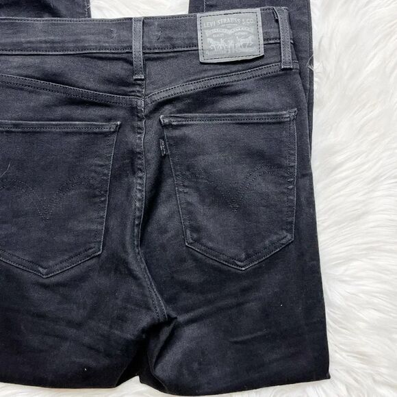 Levis Mile High Super Skinny Distressed Jeans Black Size 27 - Picture 5 of 6